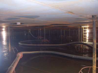 storage tank floating roof drain rubber hose system flanged ballasted nitrile viton